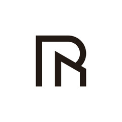 Poster - letter rn simple geometric linear linked logo vector