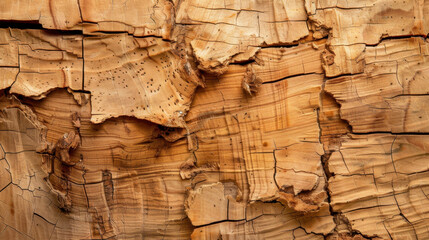 Poster - Natural cork surface background with organic porous texture, showcasing intricate patterns and warm tones. This evokes sense of nature and organic beauty