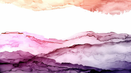 Poster - Soft pastel watercolor wash background with gentle hues of pink, purple, and orange blending seamlessly, creating serene and calming atmosphere. Ideal for artistic projects