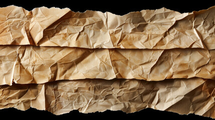 Poster - Crumpled parchment paper texture with antique appeal, showcasing chaotic folds and creases that evoke sense of nostalgia and history. Perfect for artistic backgrounds or vintage designs