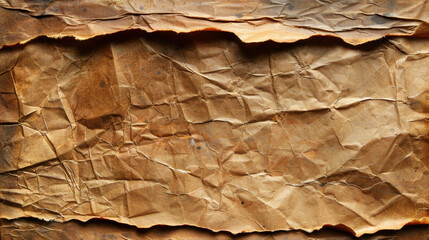 Poster - Crumpled parchment paper texture with antique appeal, showcasing chaotic creases and warm, earthy tone that evokes sense of nostalgia and history