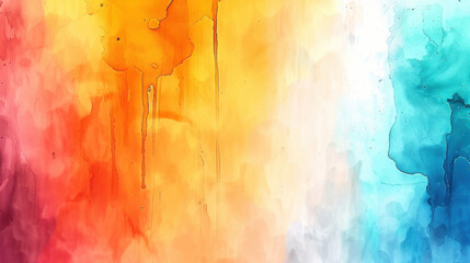 Poster - Vibrant watercolor background featuring blend of warm and cool colors, creating soothing and artistic atmosphere. gentle transitions evoke sense of calm and creativity