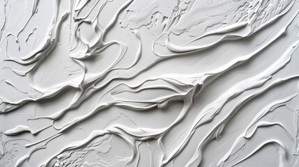 Poster - Textured plaster surface with swirled patterns, showcasing smooth and artistic design. white finish creates modern and elegant look, perfect for interior decor