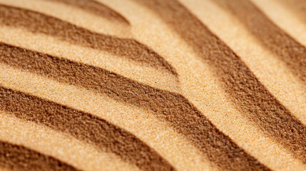 Poster - Sand texture under sunlight with subtle ripples creates mesmerizing pattern, showcasing beauty of nature design. warm tones evoke sense of calm and tranquility