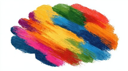 Poster - Colorful Paint Strokes Create a Vibrant Intelligence Symbol on a Clean Background, Representing Creativity and Innovation