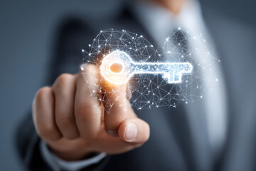 Poster - Digital Key Concept Symbolizes Security and Access in a Modern Business Environment