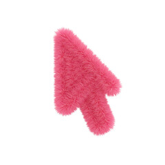 Poster - Fluffy pink cursor icon isolated on transparent background