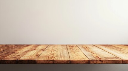 Poster - Rustic wooden table surface in a soft neutral background offers a warm and inviting feel, perfect for highlighting products or showcasing designs. Ideal for creative projects.