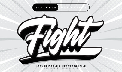 Poster - fight vector text effect with modern style design