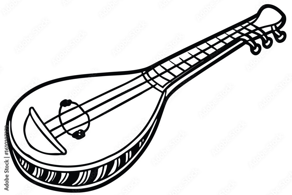 Rabeb Musical rabab silhouette on a clean white background Stock Vector ...