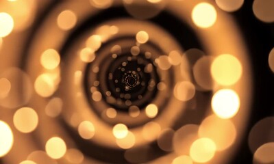 Poster - A mesmerizing tunnel of bokeh lights with a dark center creating a captivating visual effect seen here