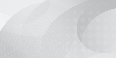 Wall Mural - White geometric abstract background overlap layer on bright space with lines effect decoration. Modern graphic design element circles style concept for banner.