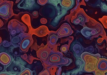 Poster - Abstract fluid art with vibrant colors and dynamic shapes creates visual intrigue