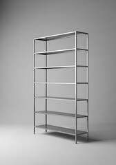 Poster - Minimalist Metal Shelving Unit Against a Neutral Background: Modern Furniture Design