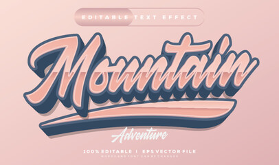 Poster - mountain adventure vector text effect with modern style design