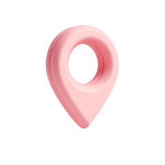 Fototapete - 3d pink location pin icon isolated on transparent background