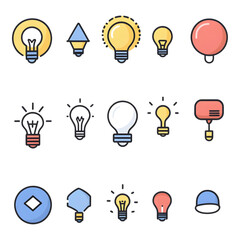 Poster - Creative light bulb designs studio graphic collection bright environment eye level innovation