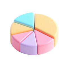 Poster - Colorful pie chart slices isolated on transparent background