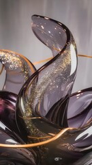 Poster - Translucent artistry showcasing organic forms with subtle shimmer and fluid lines