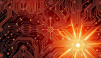 Poster - Futuristic circuitry patterns digital realm abstract art tech environment close-up view