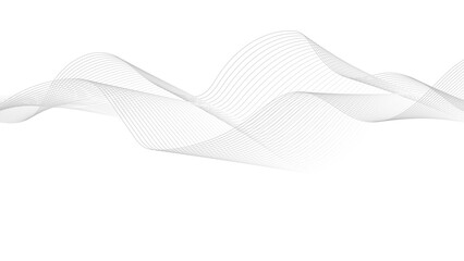 Poster - Abstract black lines wave curve motion on white background. wavy pattern, stylish line art and web background design.
