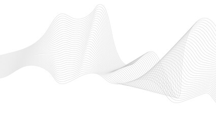 Poster - Abstract black lines wave curve motion on white background. wavy pattern, stylish line art and web background design.
