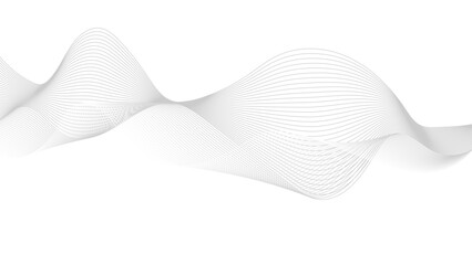 Poster - Abstract black lines wave curve motion on white background. wavy pattern, stylish line art and web background design.
