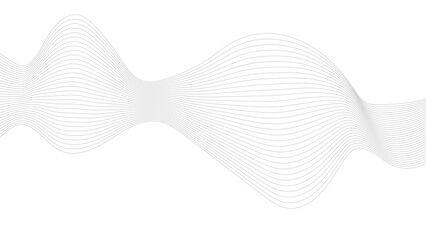 Poster - Abstract black lines wave curve motion on white background. abstract simple grey wave line design can be used background.