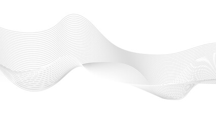 Poster - Abstract black lines wave curve motion on white background. Abstract gray line with white background.
