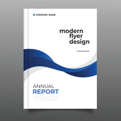Poster - business annual report cover template flyer brochure wavy design