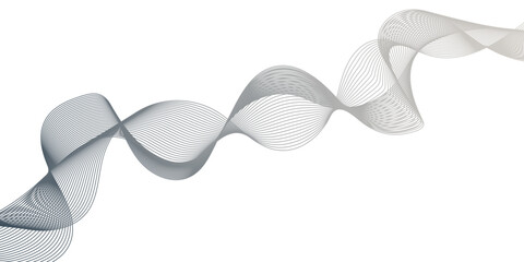 Poster - Abstract Gray Wave with Silver Particles textured, Smooth gray wave with dynamic movement and sleek design.
