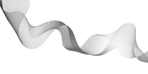 Poster - Abstract Gray Wave with Silver Particles textured, Smooth gray wave with dynamic movement and sleek design.