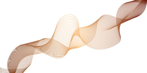 Poster - Wave design composed of multiple golden-yellow lines, that create a smooth continuous pattern, giving the impression of a dynamic, rippling motion across a white background.