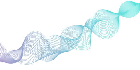 Poster - Abstract blue color line wave design with white smooth element, textured lines dynamic swirl pattern design, The design features gentle curves and ripples.