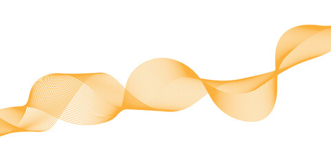 Poster - Wave design composed of multiple golden-yellow lines, that create a smooth continuous pattern, giving the impression of a dynamic, rippling motion across a white background.
