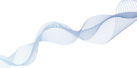 Poster - A digital dynamic wave of particles futuristic background, flowing wave pattern composed of multiple color contour lines on a white background.