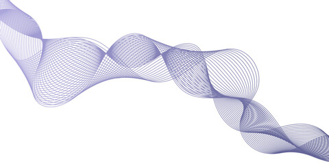 Poster - A digital dynamic wave of particles futuristic background, flowing wave pattern composed of multiple color contour lines on a white background.