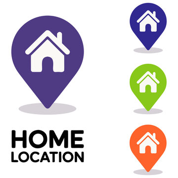 Colorful home location logo