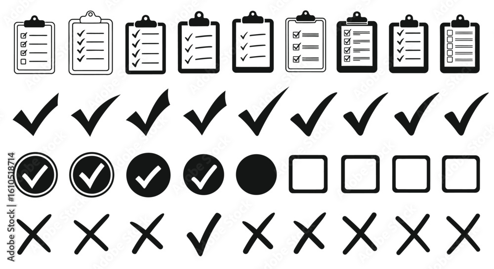 Stock-Vektorgrafik „Check Mark and Cross Symbols for Checklist and Task ...
