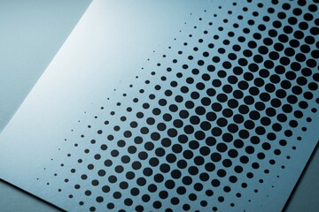 Aufkleber - abstract halftone dot pattern on blue surface with smooth gradient transition and soft lighting, cre