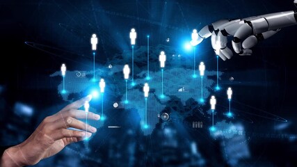 Poster - People networking, business connections, digital networking platforms, professional collaboration, and expanding opportunities through business relationship building and engagement. Muxer