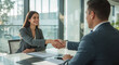 © Dilanka - A confident best candidate shaking hands with a recruiter after a successful job interview in a modern office, symbolizing professionalism, career success, and corporate opportunity