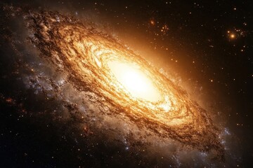 Wall Mural - galaxy rotating in space with bright core and swirling arms during cosmic event, movement illustrati