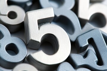 Poster - Numbers with percentages create visual interest and convey messages in various fields, numbers with percentages, the number 5 percent