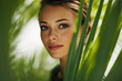 © Akash - fresh young woman surrounded by tropical leaves with natural beauty