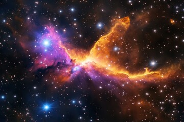 Wall Mural - cosmic formation of a supernova in the vast expanse of the universe, supernova birth the big bang fl