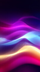 Poster - Luminous Wave Abstract: A mesmerizing display of flowing waves in a rich palette of vibrant colors, including shades of magenta, indigo, teal, and gold, creating a sense of energy and movement.