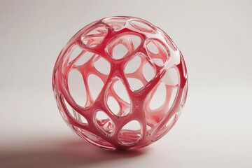 Poster - Unique abstract balloon ball design with intricate patterns and a glossy finish, 4K Abstract Balloon Ball 3D CGI