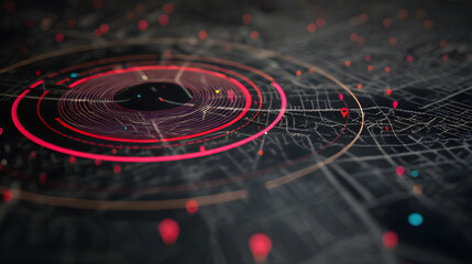 Poster - Data Visualization of Urban Network: A detailed and abstract data visualization of an urban network. The map is rendered with a focus on connectivity and data points.