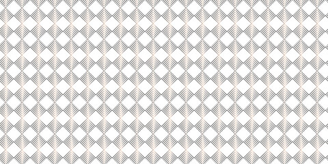 Poster - 	
Abstract overlapping vector black and gray gradient Pattern grid metal lines fabric square background. seamless fabric geomatics overlapping create retro line pattern design.